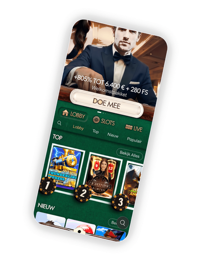 NightLuck Casino lobby met welkomstpakket 805% tot 6.400 EUR en topslottegels