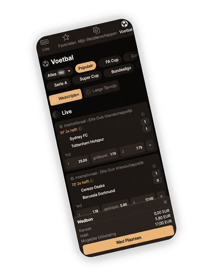 NightLuck Casino sportweddenschappen met voetbal en live wedstrijden en decimale odds